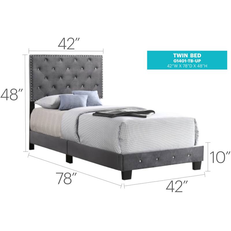 Gray Twin Bed with Storage - Casual Design for Any Bedroom