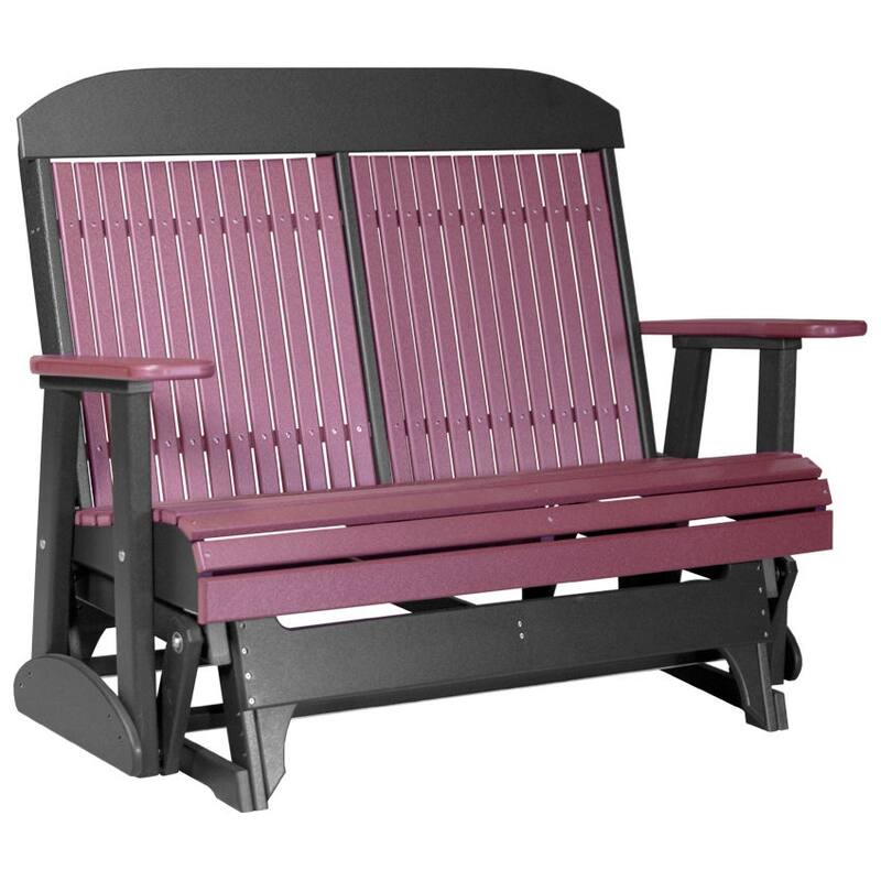 Outdoor All-Weather Poly Lumber Classic Glider - 4' - Cherrywood & Black