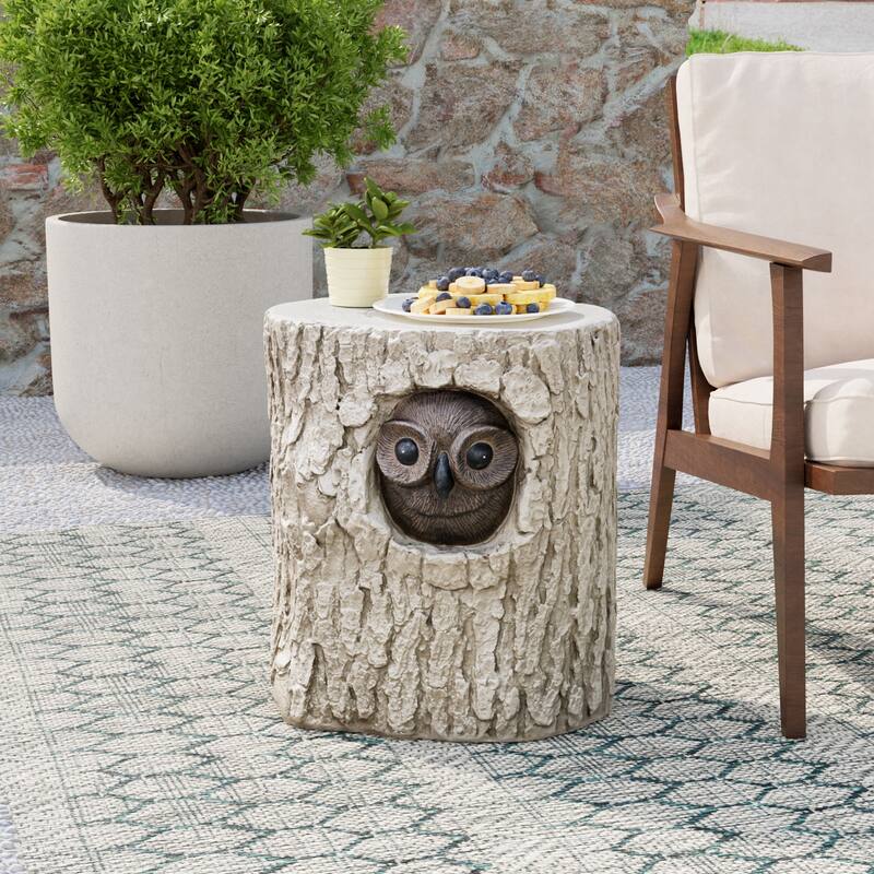 COSIEST Outdoor Antique Accent Stump Stool