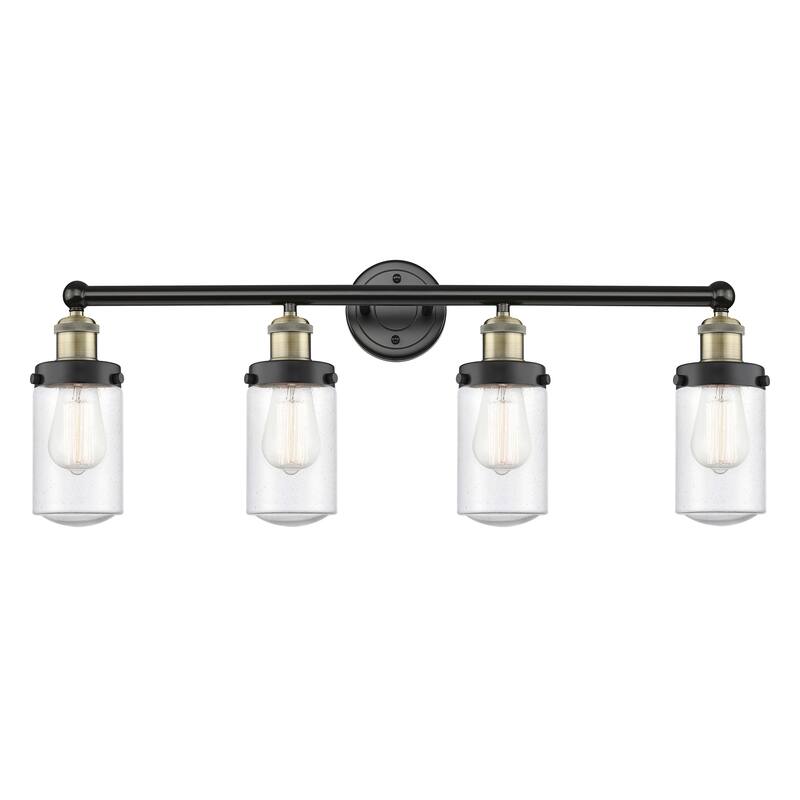 Innovations Lighting Dover - 4 Light 34" Bath Vanity Light - Black Antique Brass/Seedy