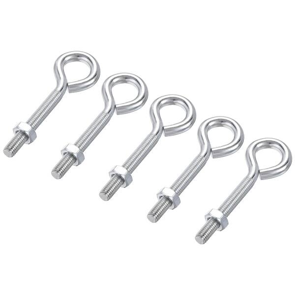 Eye Hooks Screws Bolts Kit, Carbon Steel Hanger Eyelet Hooks Screw | Harfington, M8x60mm / 10set