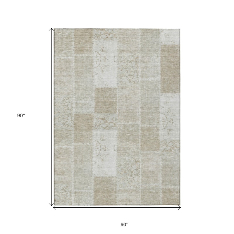 HomeRoots Patchwork Traditional Rectangle Outdoor Rug