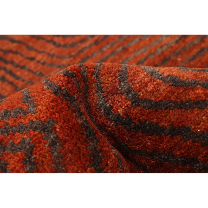 ECARPETGALLERY Hand-knotted Peshawar Ziegler Rust Wool Rug - 4'11 x 6'9