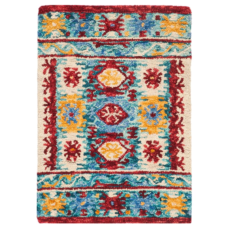 SAFAVIEH Handmade Aspen Cecilija Boho Tribal Wool Rug - 2' x 3' - Blue/Red