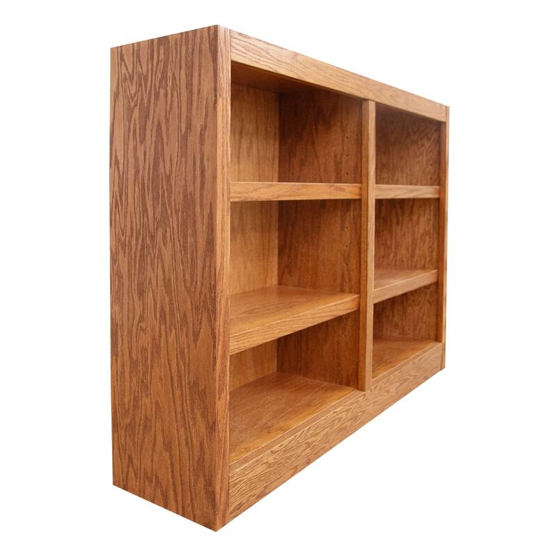Concepts in Wood Double Wide Wood Bookcase, 6 Shelf, 36 inch Tall