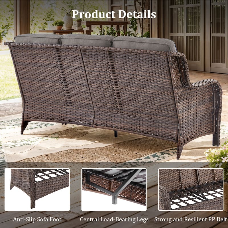 Pocassy Outdoor Sofa Patio Swivel Chairs Sets