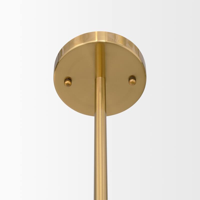 Cybill Brushed Brass w/ White Metal Shades 2-Light Chandelier - 41.7L x 9.5W x 59.1H - 41.7L x 9.5W x 59.1H