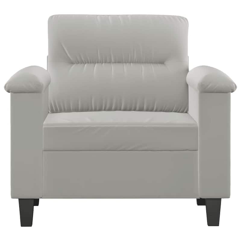 Sofa Chair, Gray Microfiber, Tapered BLock Legs, 35 Inch