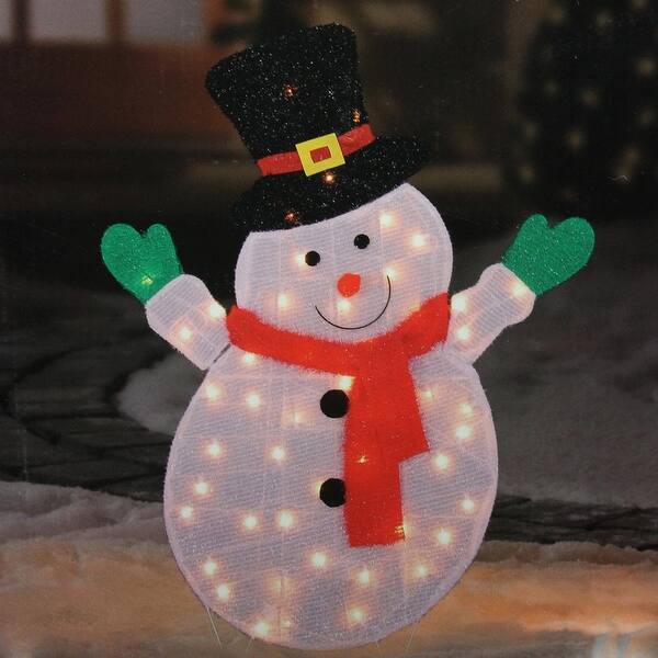 Shop 4 Lighted Winter Snowman With Top Hat Outdoor Christmas Yard