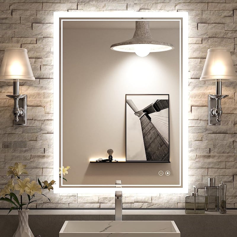 TokeShimi LED Bathroom Vanity Mirror, Anti-Fog Dimmable Wall Mirror - 24x32