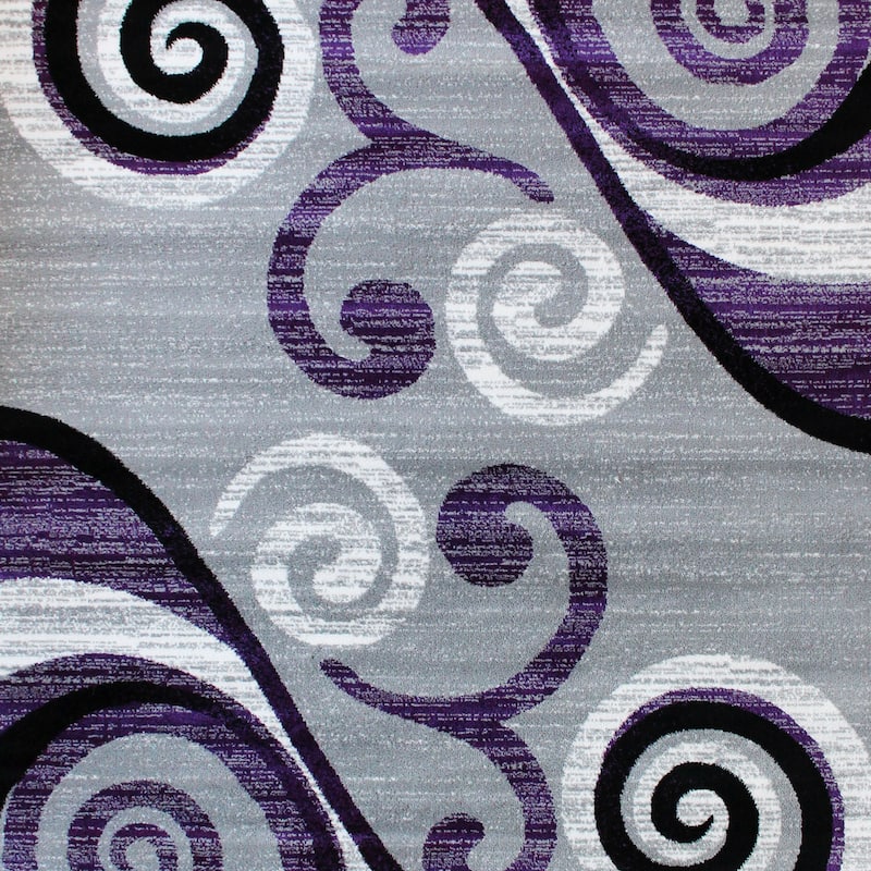 Modern Distressed Swirl Abstract Style Indoor Area Rug