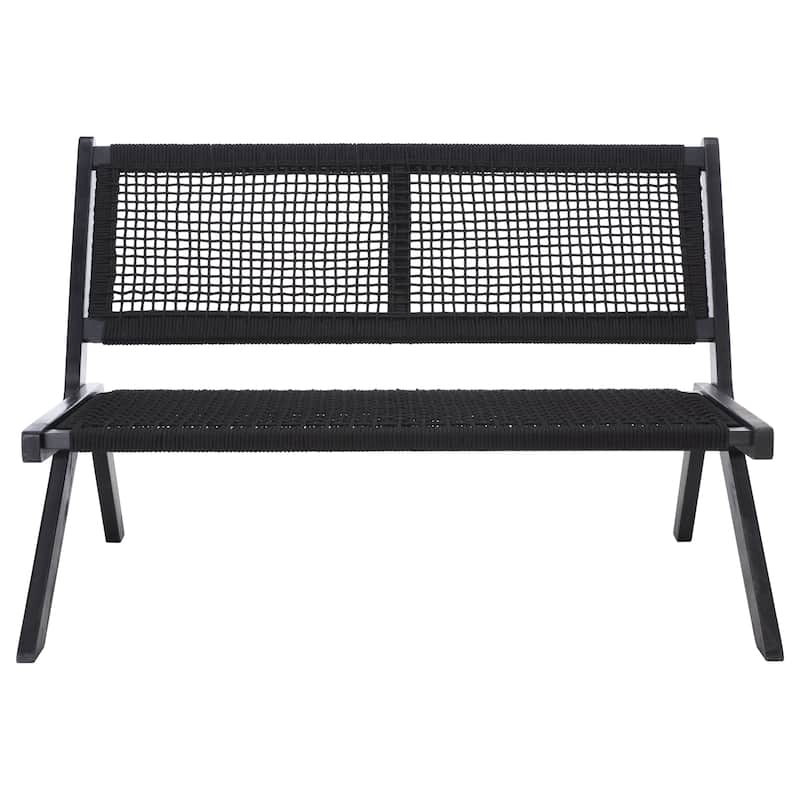 SAFAVIEH Cimen Outdoor Solid Wood Foldable Bench - 45Wx30Dx30H