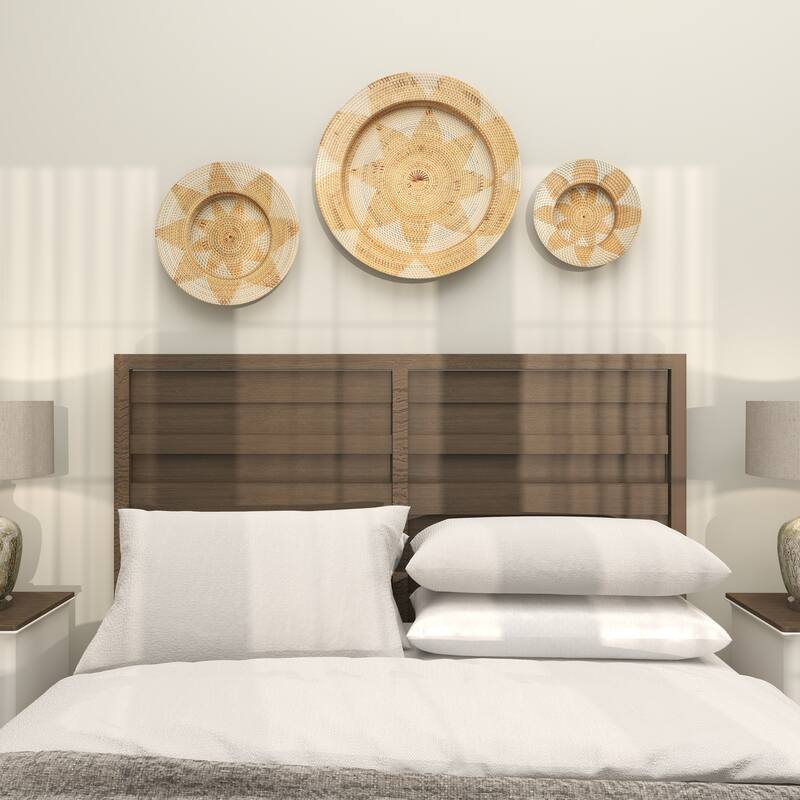 Light Brown Palm Tree Traditional Wall Decor Abstract (Set of 3)