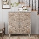 preview thumbnail 14 of 15, COSIEST Vintage Sideboard Storage Cabinet and Buffet Lotus Flower