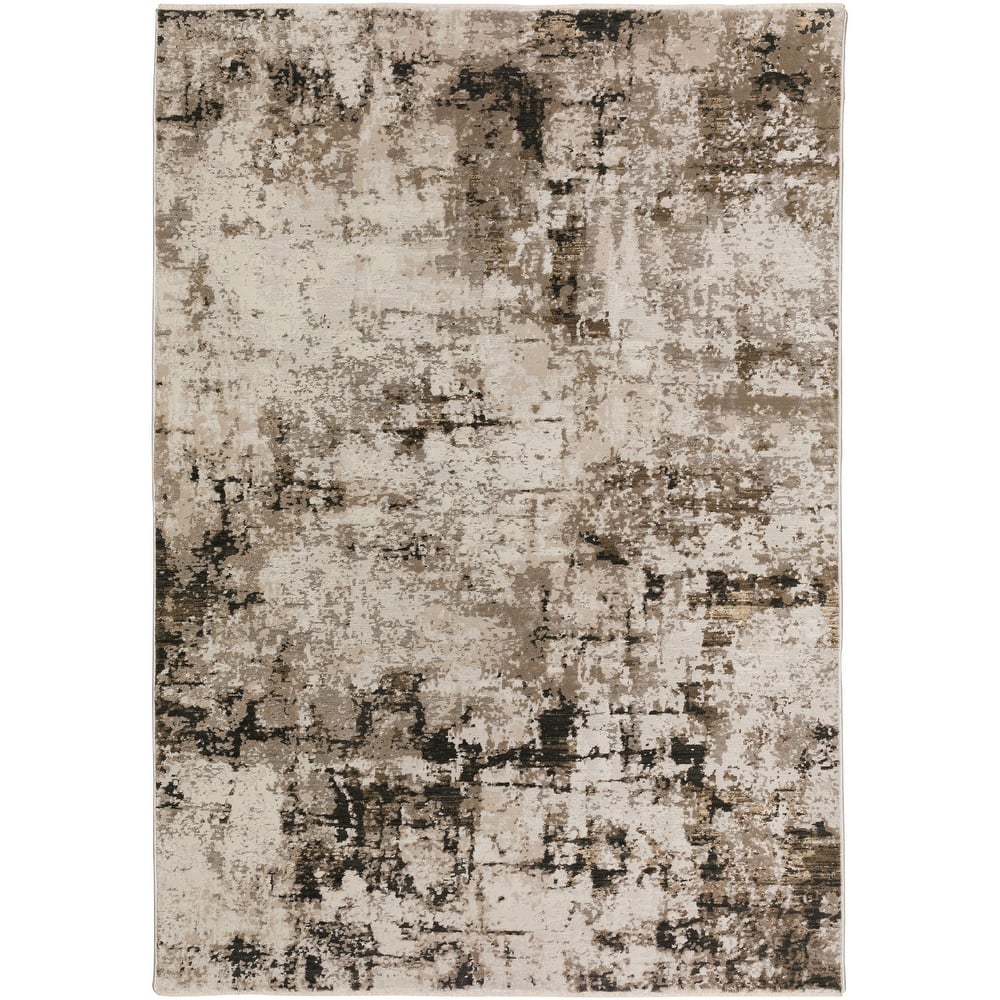 Emery Abstract Taupe Machine Made Rug