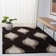 preview thumbnail 9 of 57, SAFAVIEH Florida Shag Bertille Geometric 1.2-inch Thick Rug 3'3" x 5'3" - Dark Brown/Ivory