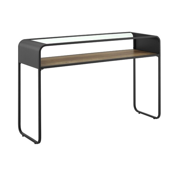 Offex 46" Urban Rustic Industrial Entryway Table - Rustic Oak