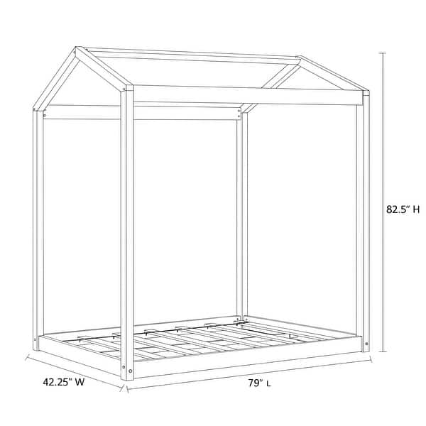 Sol Solid Wood Twin House Floor Bed