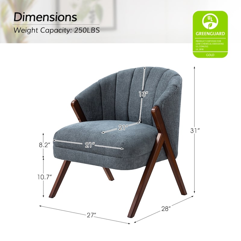 Vivian Mid-century Barrel Chair with a Scalloped Back by HULALA HOME