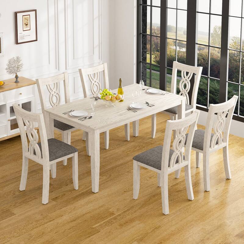 Javlergo 67 Inch Modern Wood Dining Table Solid Wood Rectangular Dining Table for Kitchen