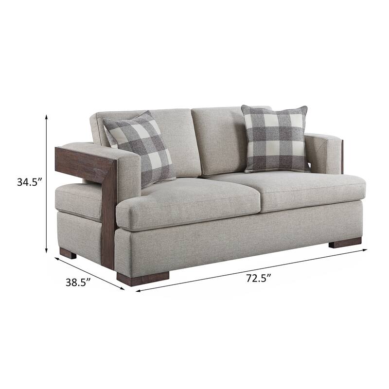 Harding Walnut Track Armrest Loveseat