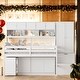 preview thumbnail 12 of 21, Space-Saving Design Full Size Loft Bed with Mobile Workstation, Integrated Wardrobe, Storage Staircase White