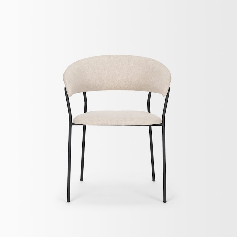 Carolyn Dining Chair w/ Gray Fabric & Matte Black Metal