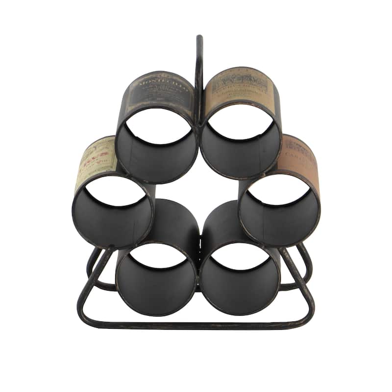 Black Metal 6 Bottle Kitchen Wine Rack