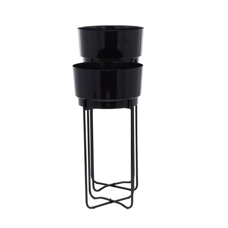 CosmoLiving by Cosmopolitan Metal Contemporary Planter (Set of 2) - S/2 31", 25"H