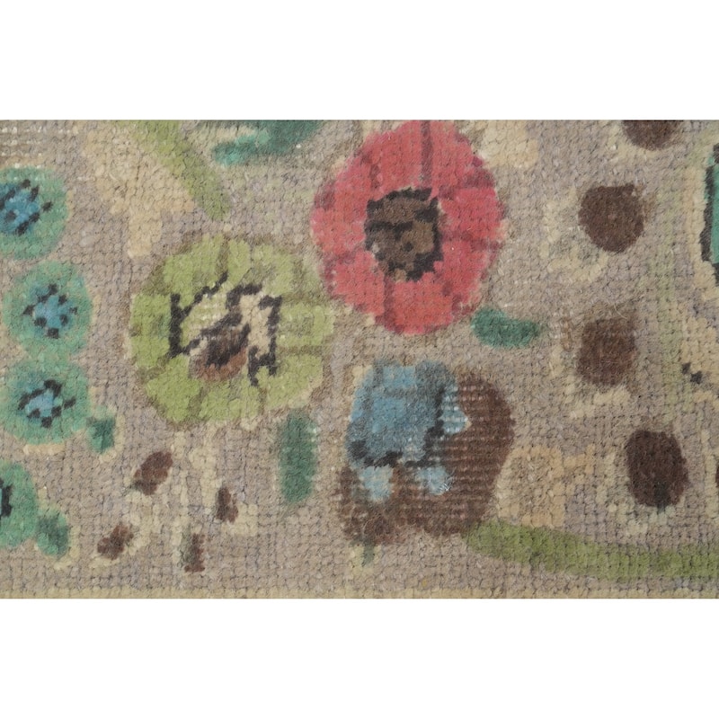 Hand Knotted Oriental 100% Wool Carpet Traditional Floral Beige & Ivories Tabriz Area Rug - 10' 3'' X 7' 1''