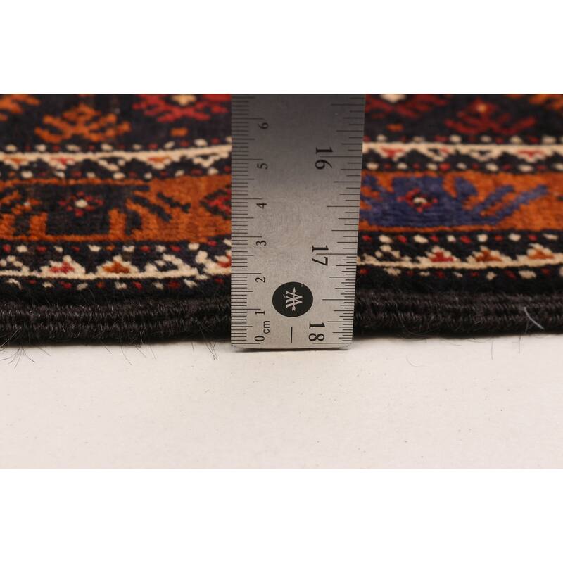 Teimani Black, Orange Rug 3'10" x 7'1" - 3'10 x 7'1