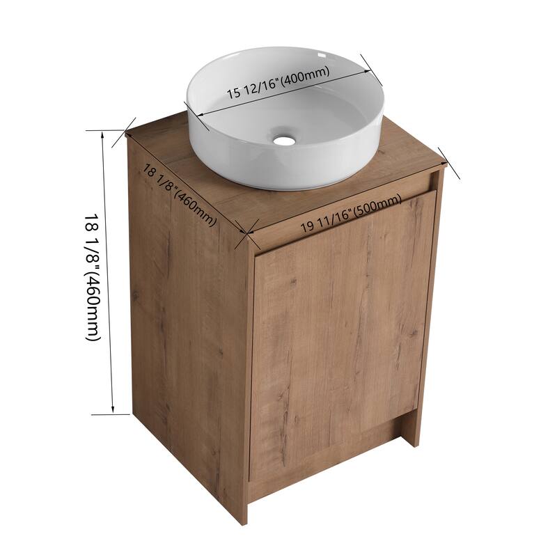 BNK 20'' Single Bathroom Vanity With Sink, Freestanding Bathroom Vanity with Soft Close Doors and Shelf