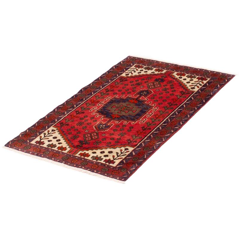 ECARPETGALLERY Hand-knotted Andelz Red Wool Rug - 3'4 x 4'9