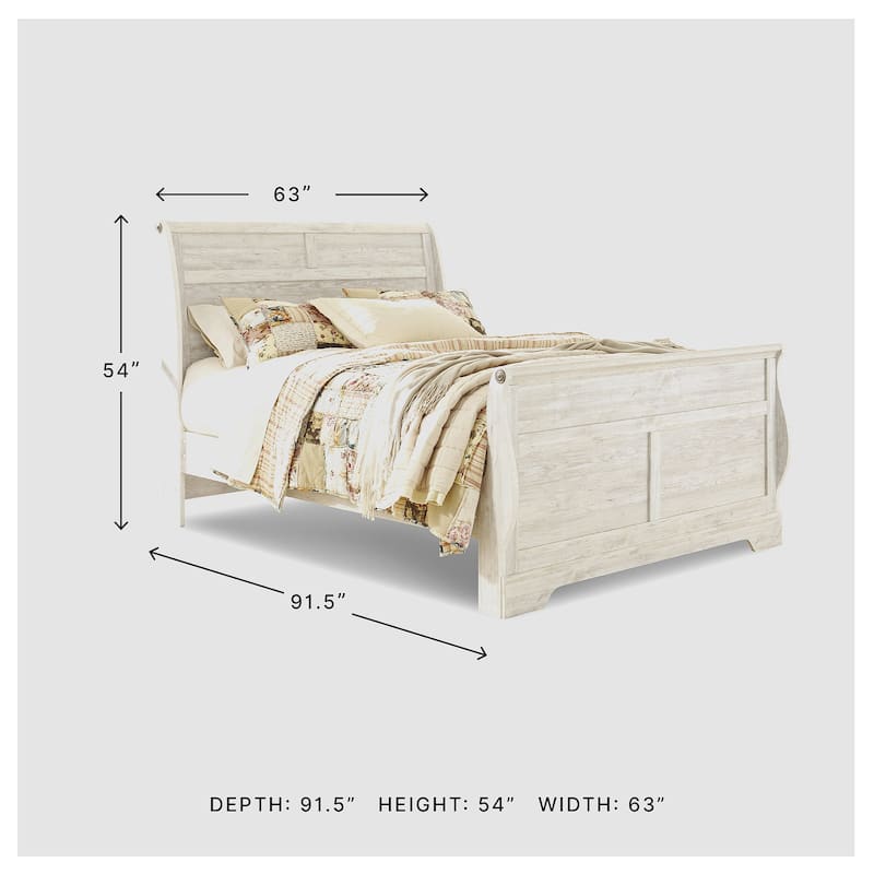 Signature Design by Ashley Willowton White Queen Sleigh Bed