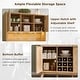 preview thumbnail 3 of 19, 72" Wine Bar Cabinet, Modern Wood Coffee Bar Cabinet with LED Lights - N/A