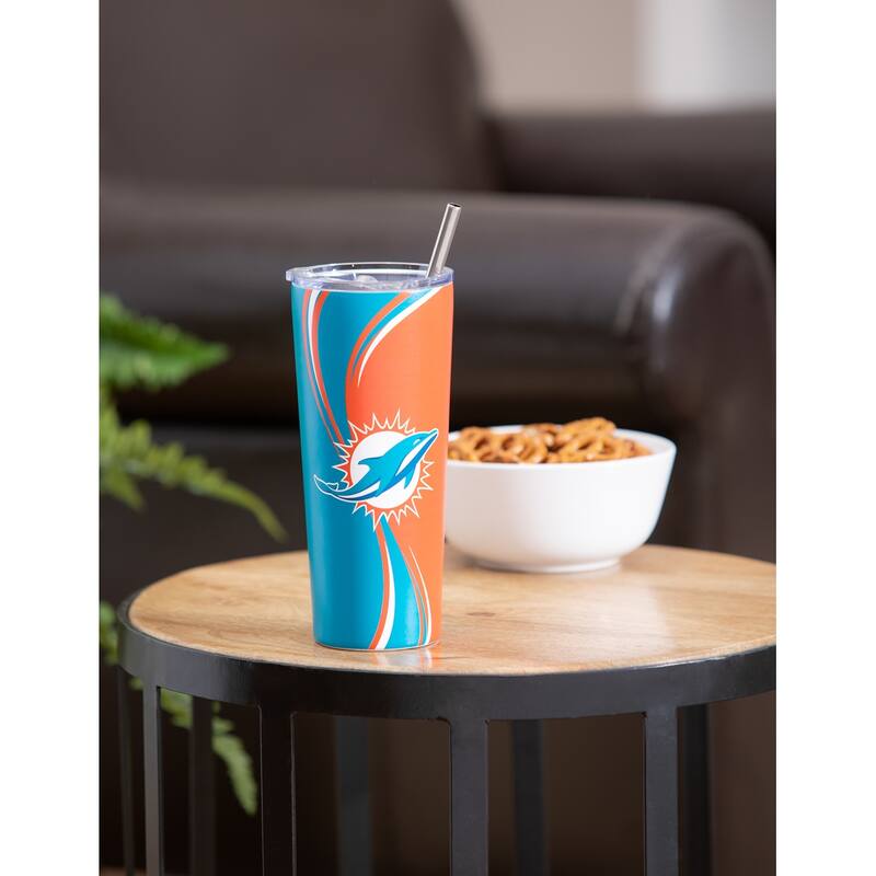 20 oz Stainless Steel Tumbler, Miami Dolphins