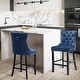 preview thumbnail 9 of 56, Contemporary Tufted Velvet Upholstered Counter Bar Stools Set of 2 Set of 2 - Dark Blue