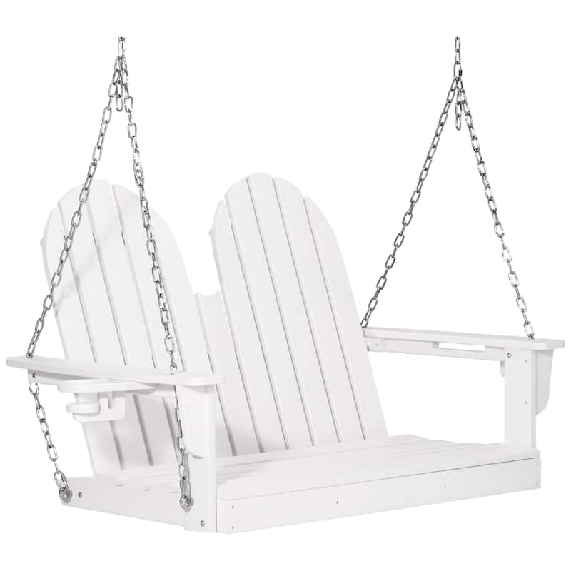 Hanniford Poly Adirondack 50 Inch Porch Swing - White
