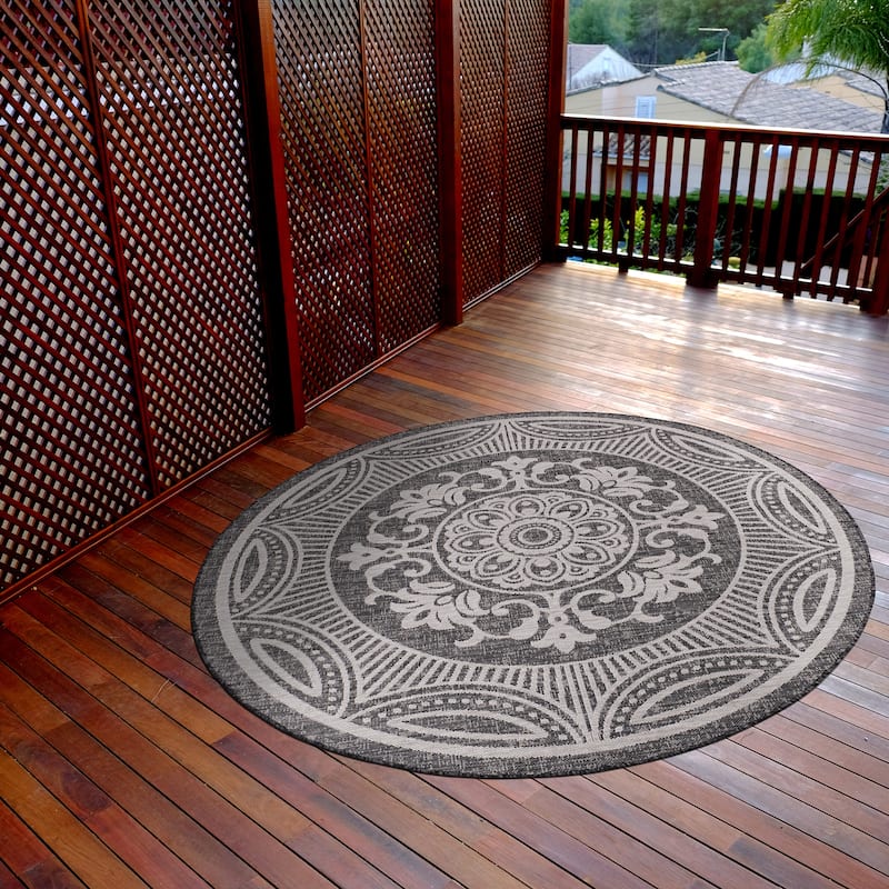 Beverly Rug Medallion Modern Indoor Outdoor Washable Area Rug