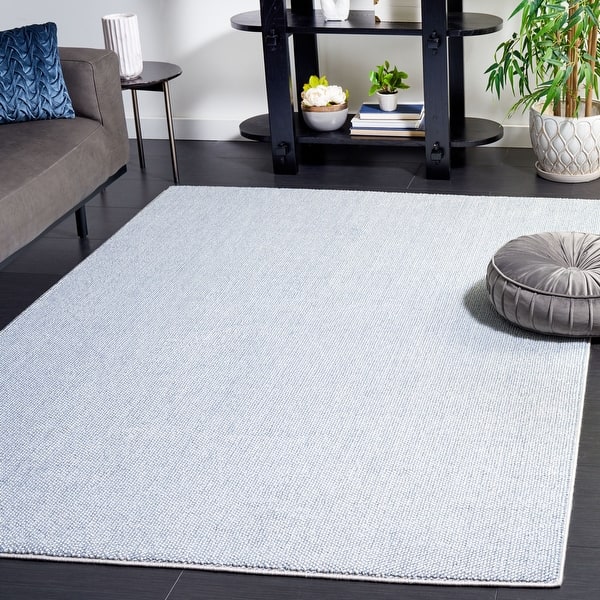 slide 2 of 80, SAFAVIEH River Yuki Contemporary Solid Rug 5'3" x 7'6" - Blue/Ivory - Rectangle