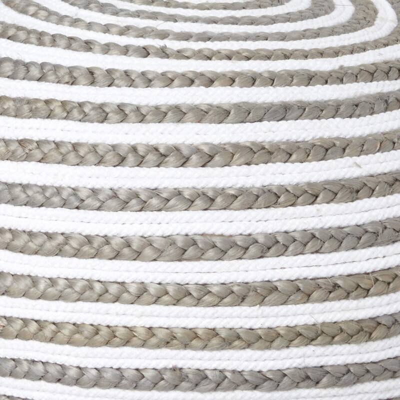 Sevita Boho Braided Jute Pouf Ottoman ( 14" x 20" )