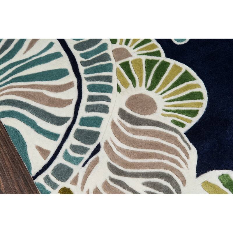 Momeni New Wave Hand Tufted New Zealand Wool Floral Area Rug.