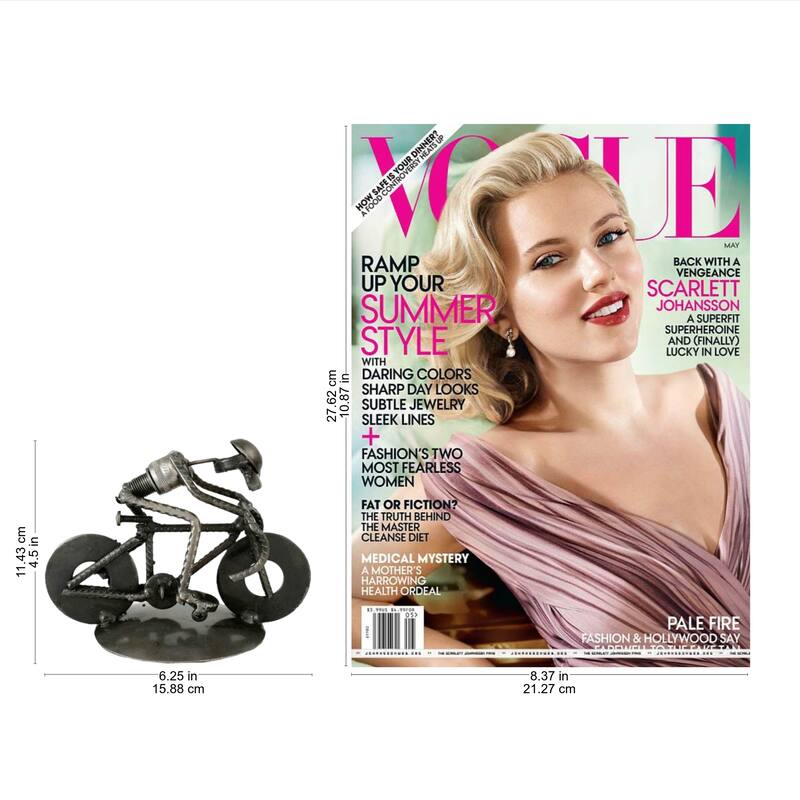 NOVICA Handmade Rustic Cyclist Recycled Metal Iron Sculpture (Mexico)