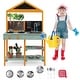preview thumbnail 2 of 7, Kids Kitchen Playset with Root Viewer Planter and Rotatable Faucet - 27" x 14" x 43.5" (L x W x H)