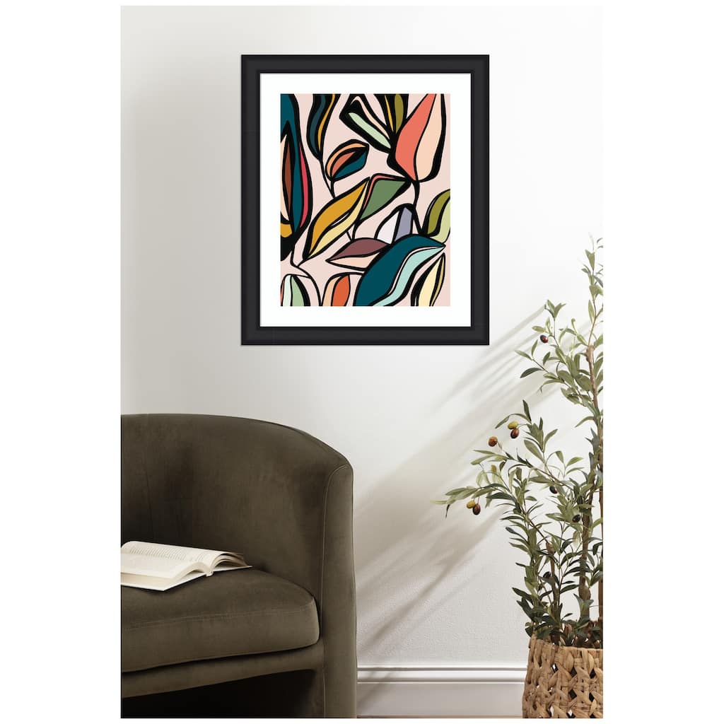 Kate and Laurel Fanciful Ficus Expansion by Alicia Bock Framed Wall Art Print