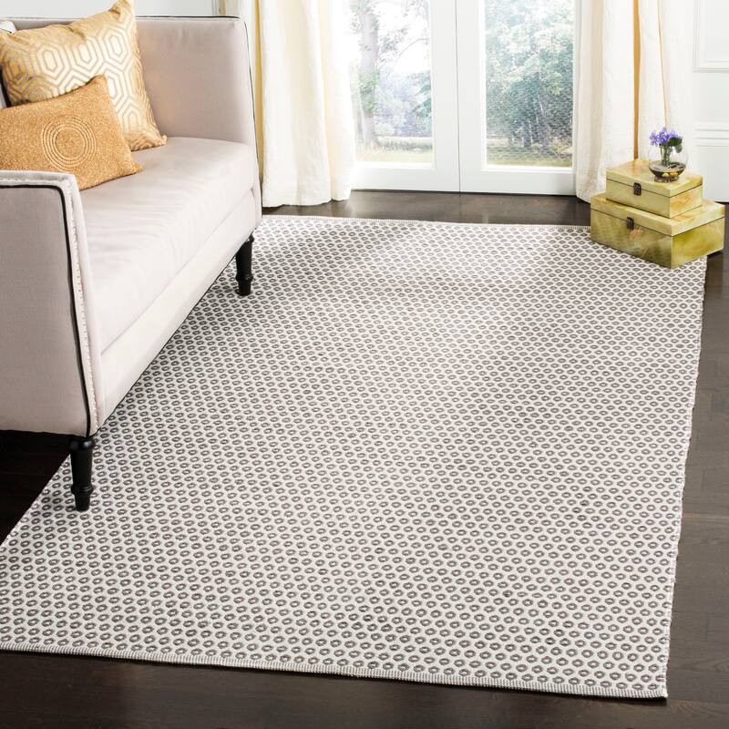 SAFAVIEH Handmade Flatweave Montauk Holly Casual Cotton Rug - 3' x 5' - Grey/Ivory