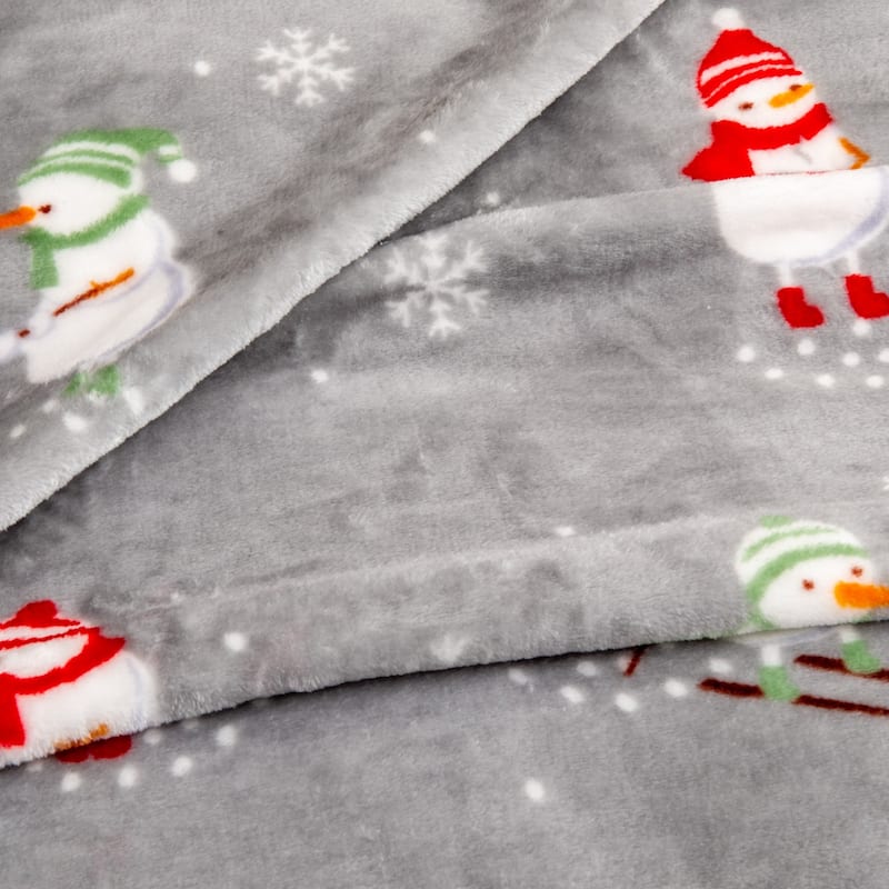 Luxurious Velvet Plush Fleece Holiday Printed Throw Blanket