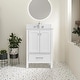 preview thumbnail 2 of 15, Prismatica 24 in. White Vanity with Countertop & Splash, Single Sink