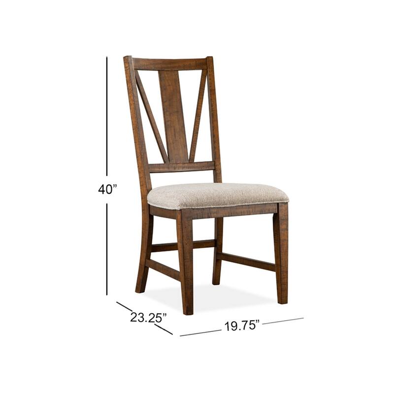 Magnussen Home Bay Creek Toasted Nutmeg Upholstered Side Chair Two Pack - 19.75''W x 23.25''D x 40''H