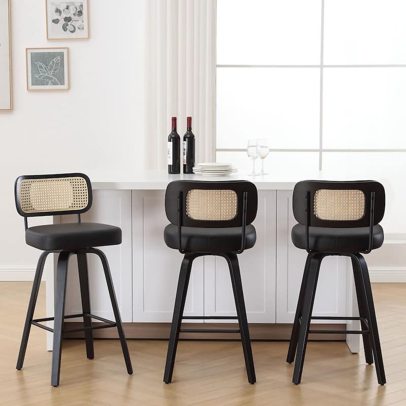 26"/29" Swivel Counter/Bar Stools with Black Bentwood Legs